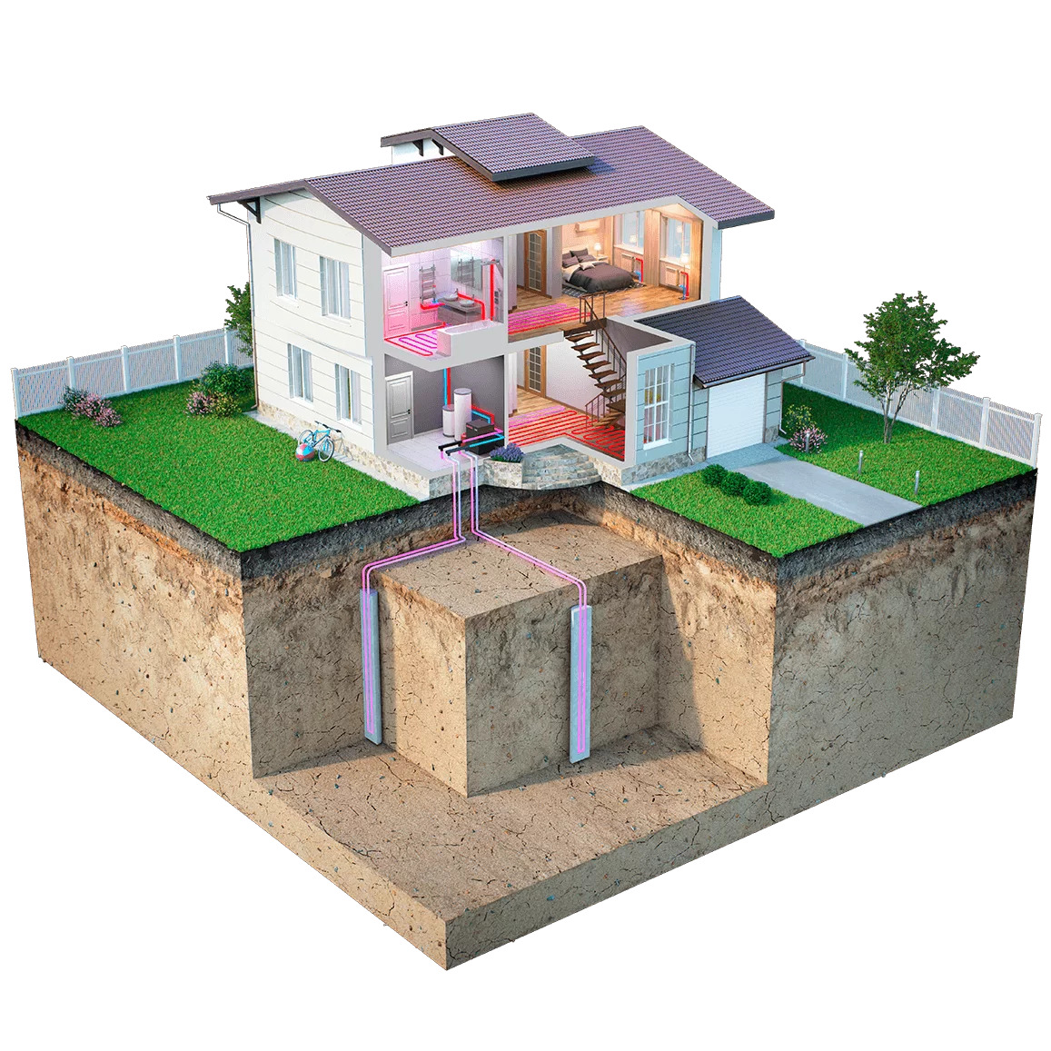 Схема двухконтурной системы отопления